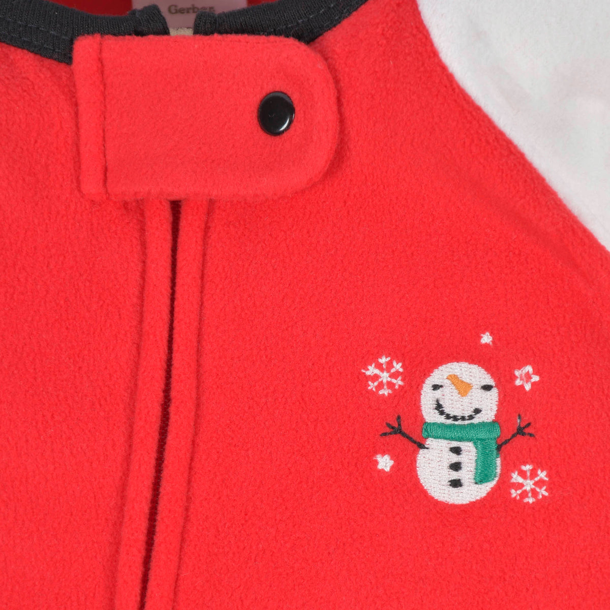 2-Pack Baby & Toddler Neutral Snowman Fleece Pajamas, close-up detail 1