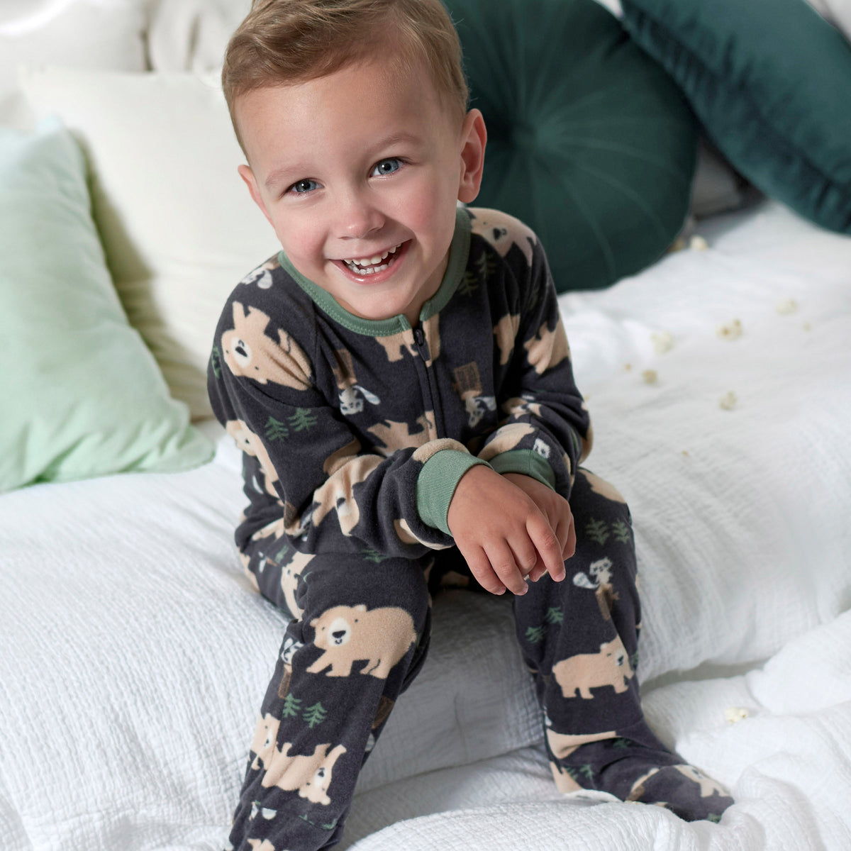 4-Pack Baby & Toddler Boys Buffalo & Bears Fleece Pajamas, lifestyle photo 3