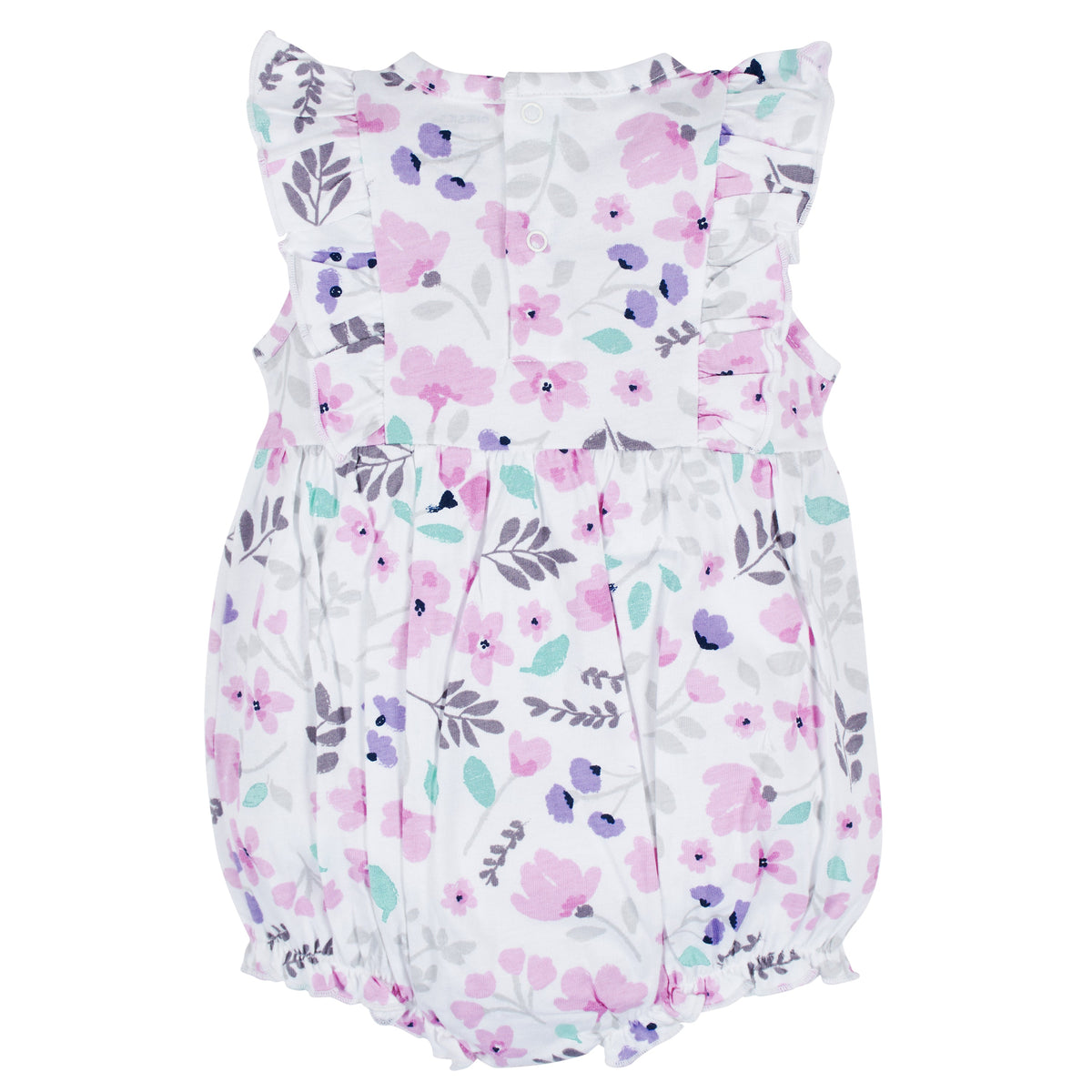 3-Pack Baby Girls Rainbow Floral Rompers, additional view 4