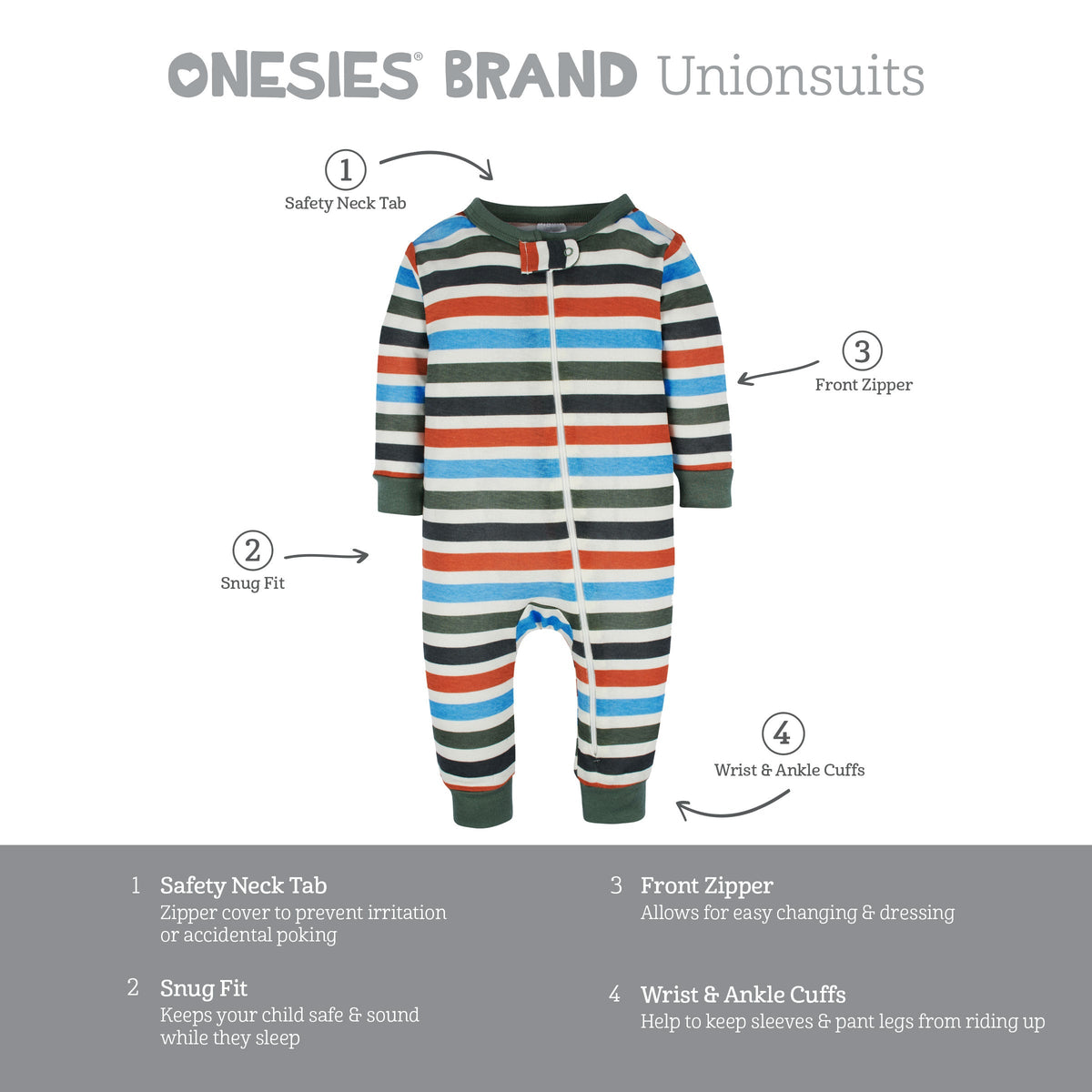 3-Pack Baby & Toddler Boys Unbearably Cute Snug Fit Footless Pajamas, view 7