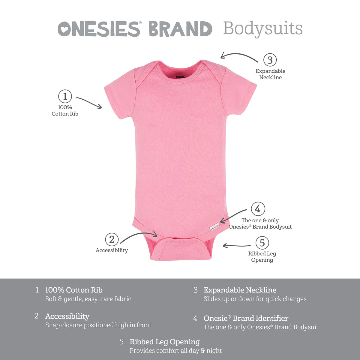 8-Pack Baby Neutral Pastel Rainbow Short Sleeve Onesies Bodysuits, view 10