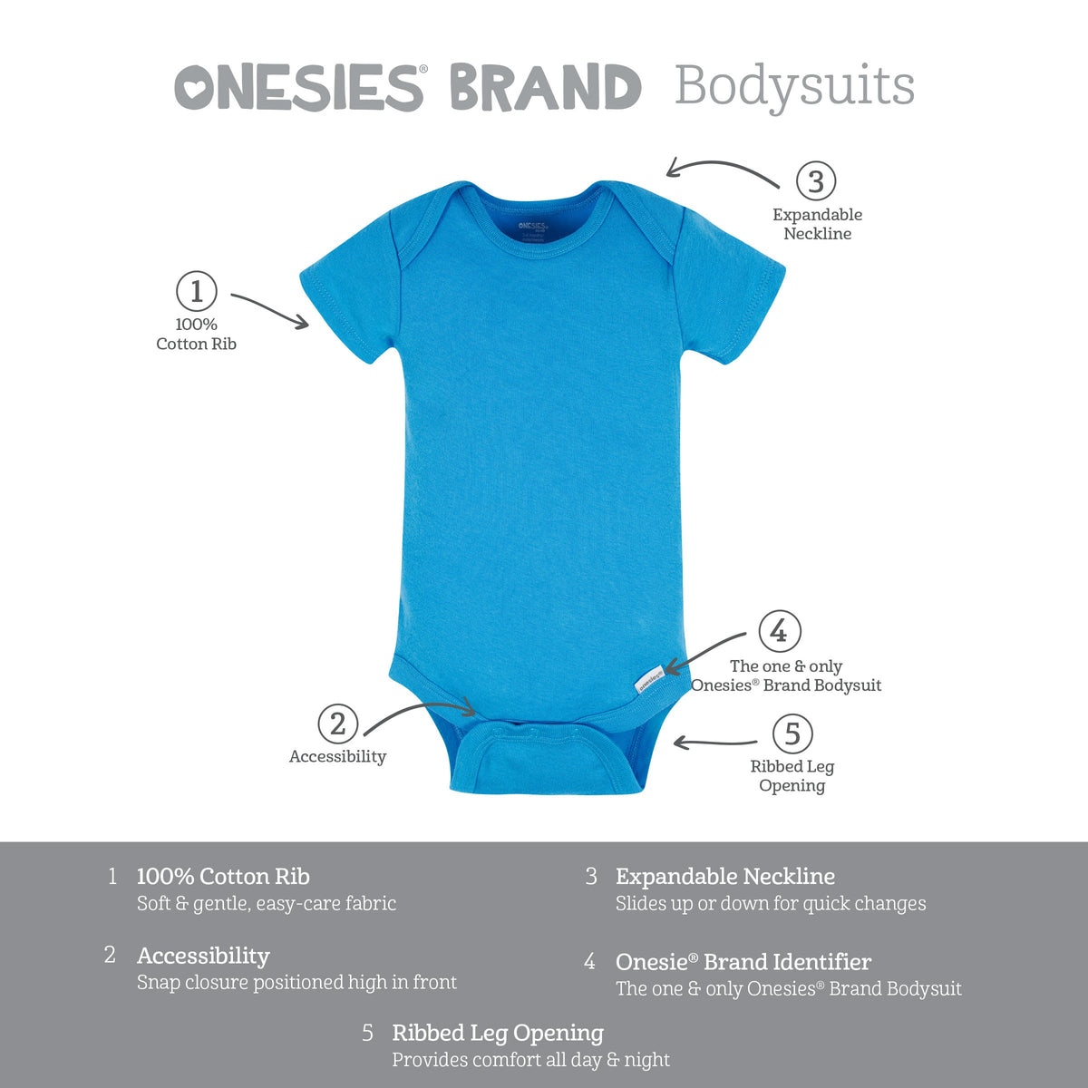 8-Pack Baby Neutral Classic Rainbow Short Sleeve Onesies Bodysuits, view 10