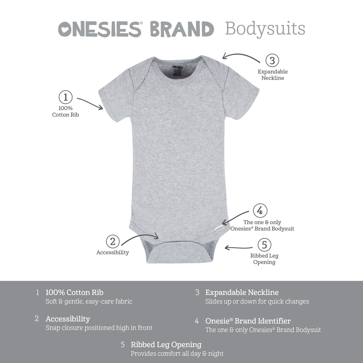 8-Pack Baby Neutral Neutrals Short Sleeve Onesies Bodysuits, view 5
