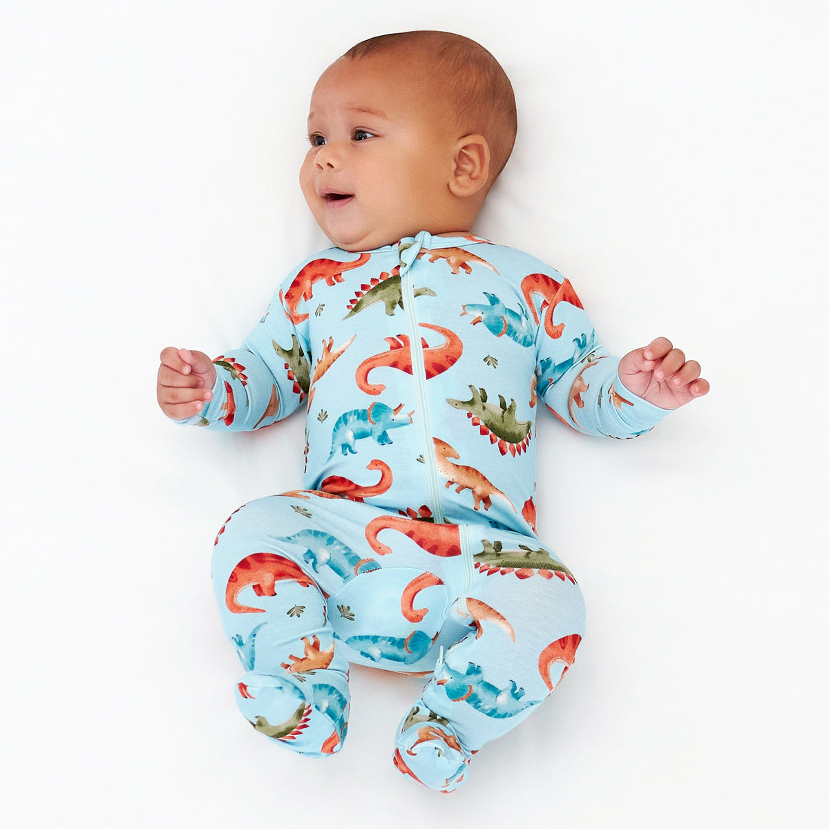 Baby & Toddler Snugosaurous Buttery Soft Viscose Made from Eucalyptus Snug Fit Footed Pajamas, view 3