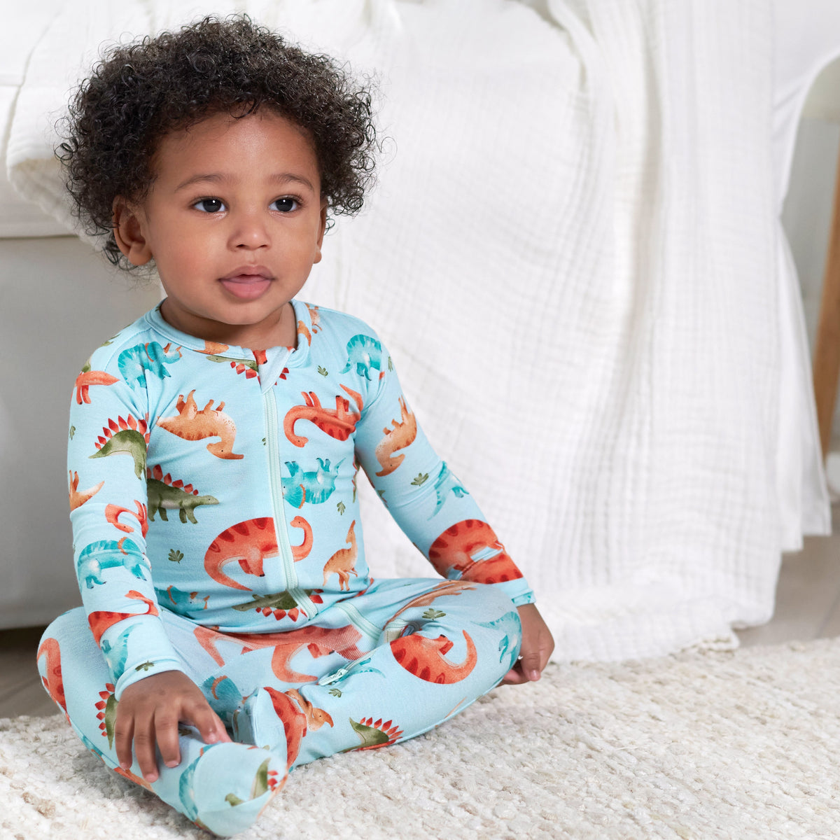 Baby & Toddler Snugosaurous Buttery Soft Viscose Made from Eucalyptus Snug Fit Footed Pajamas, lifestyle photo 2