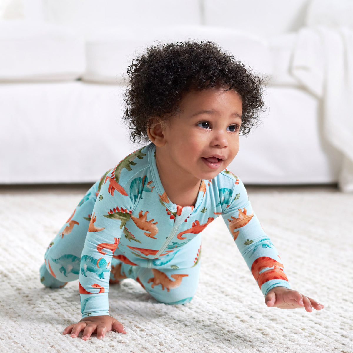 Baby & Toddler Snugosaurous Buttery Soft Viscose Made from Eucalyptus Snug Fit Footed Pajamas, lifestyle photo 6