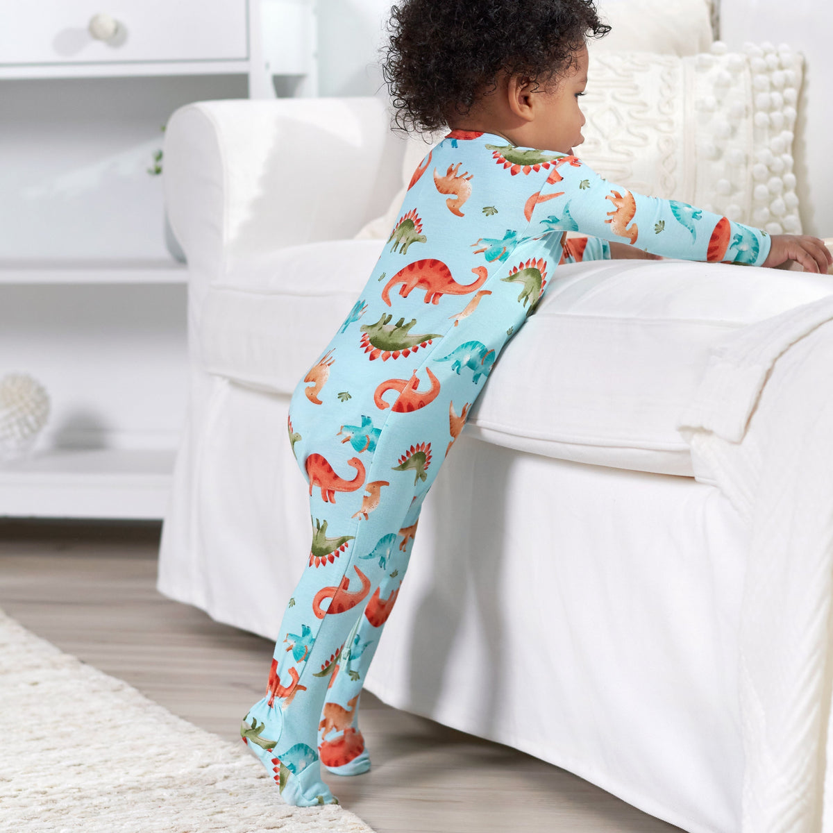 Baby & Toddler Snugosaurous Buttery Soft Viscose Made from Eucalyptus Snug Fit Footed Pajamas, lifestyle photo 7