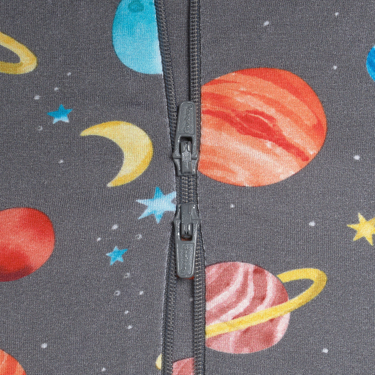 Baby & Toddler Outer Space Buttery Soft Viscose Made from Eucalyptus Snug Fit Footed Pajamas, close-up detail 3