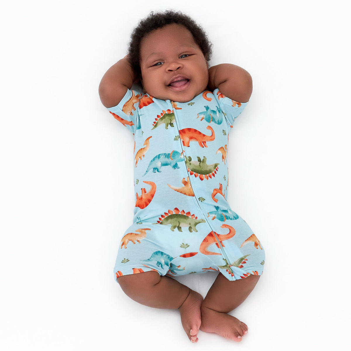 Baby Snugosaurous Buttery Soft Viscose Made from Eucalyptus Snug Fit Romper, view 1