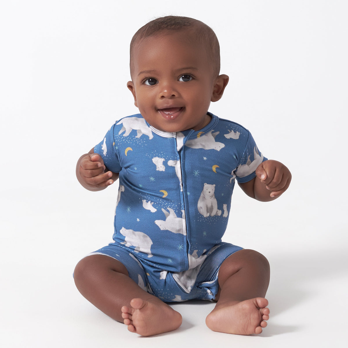 Baby Polar Night Buttery Soft Viscose Made from Eucalyptus Snug Fit Romper, lifestyle photo 1