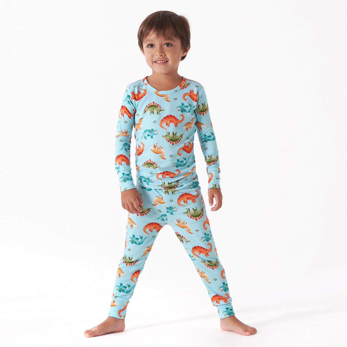2-Piece Infant & Toddler Snugosaurous Buttery Soft Viscose Made from Eucalyptus Snug Fit Pajamas, lifestyle photo 1