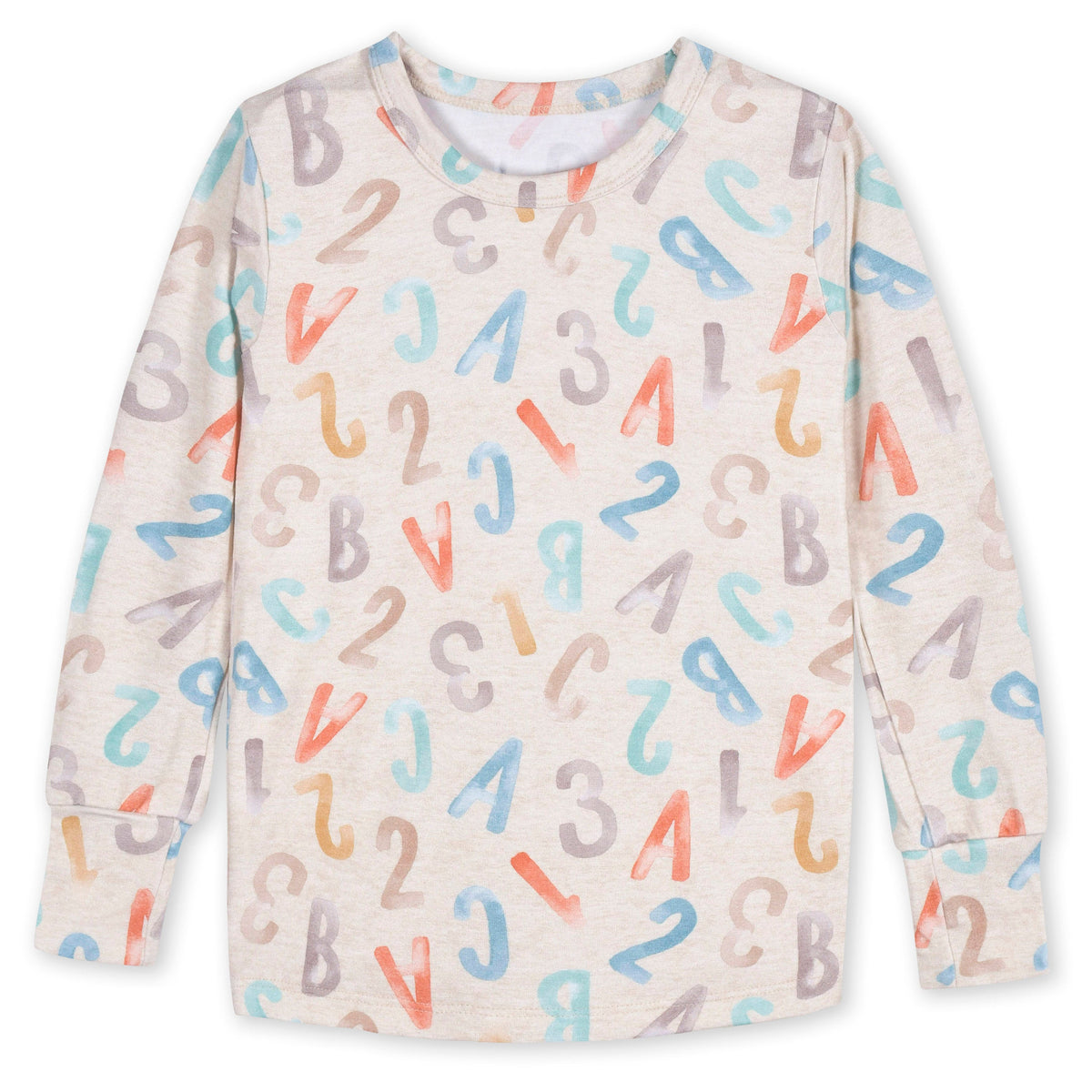 2-Piece Infant & Toddler Alphabet Soup Buttery Soft Viscose Made from Eucalyptus Snug Fit Pajamas, additional view 1