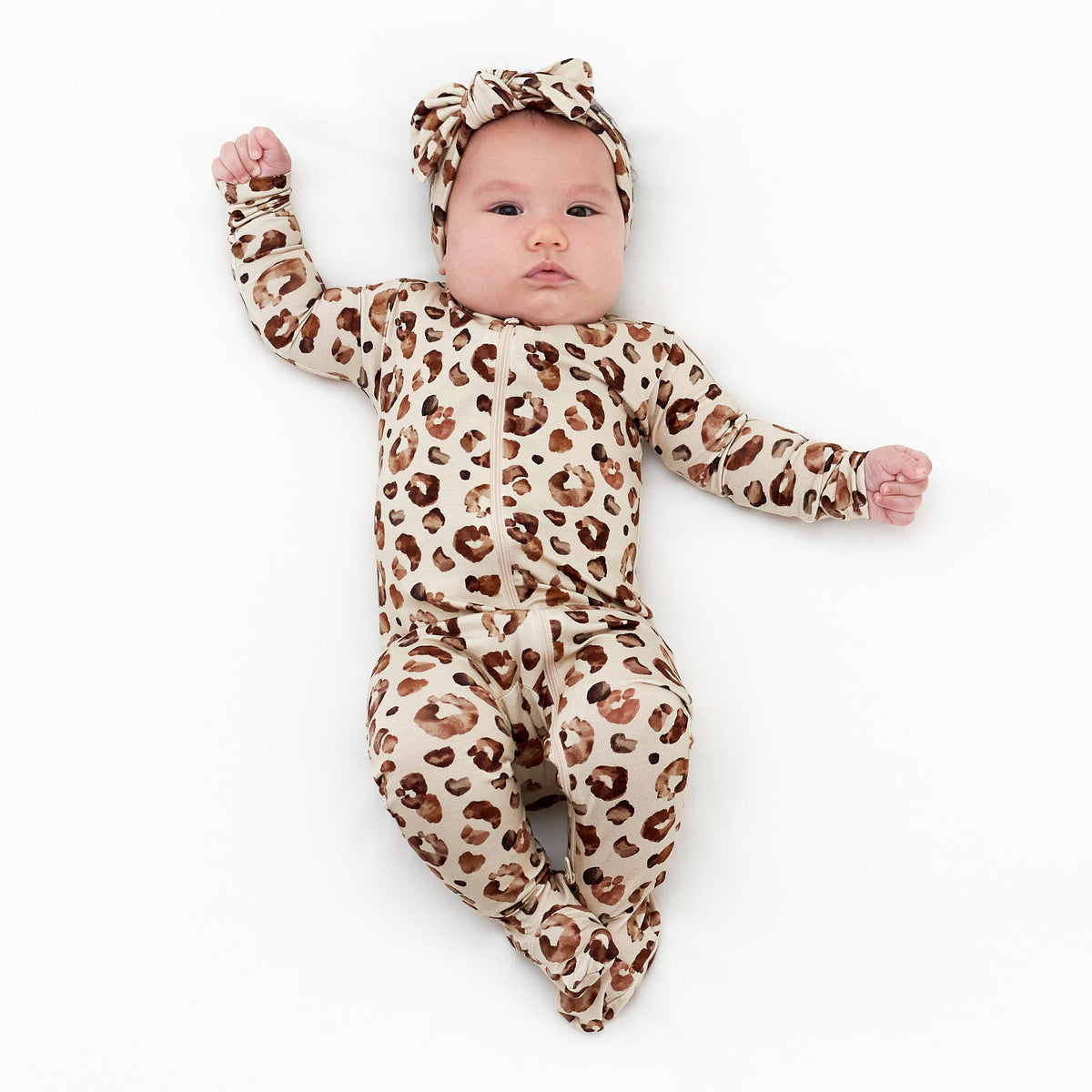 Girls Spotted Leopard Buttery Soft Viscose Made from Eucalyptus Headband, view 4