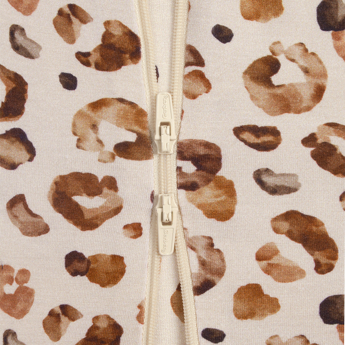 Baby & Toddler Spotted Leopard Buttery Soft Viscose Made from Eucalyptus Snug Fit Footed Pajamas, close-up detail 3