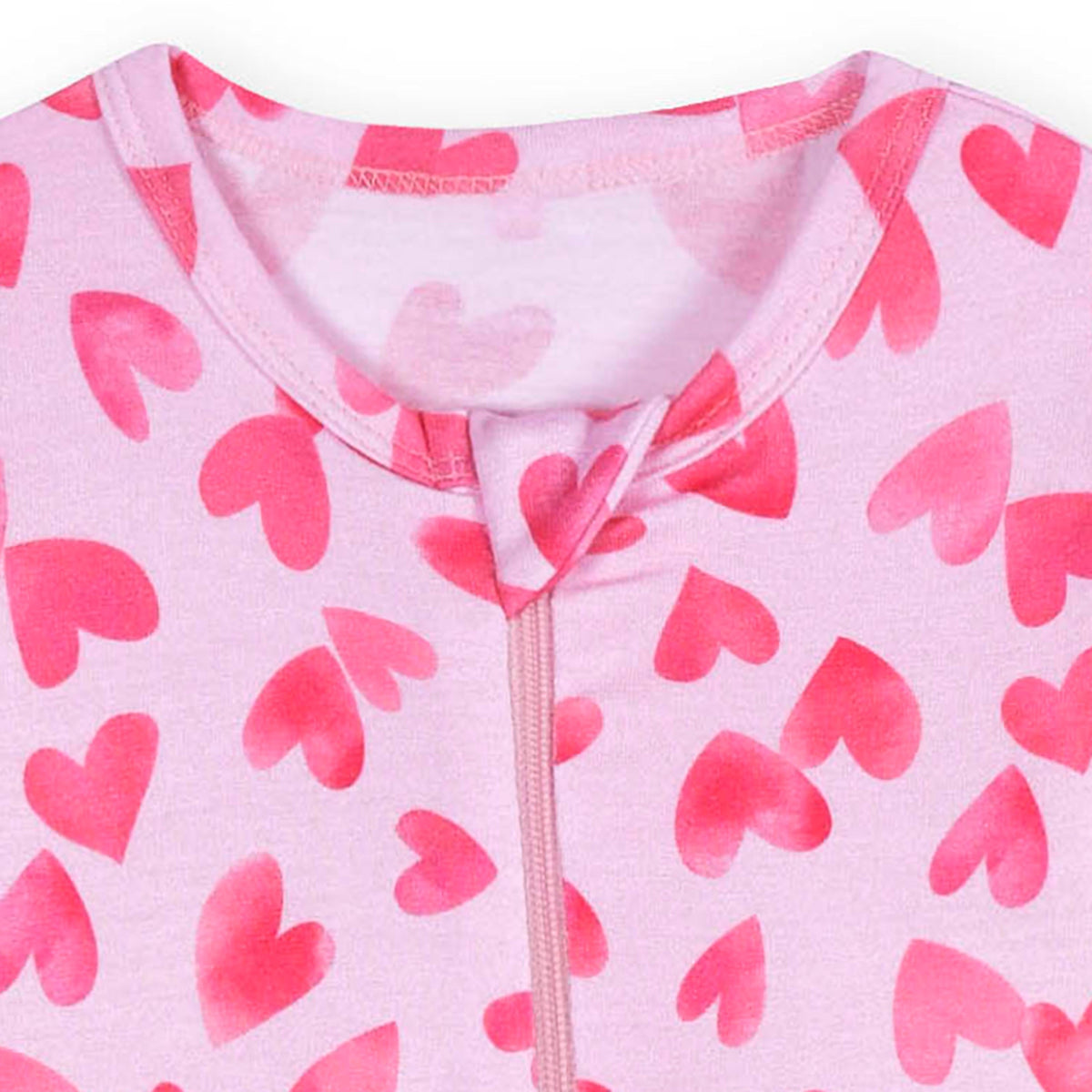 Baby & Toddler Girls Heartfelt Buttery Soft Viscose Made from Eucalyptus Snug Fit Footed Pajamas, close-up detail 1