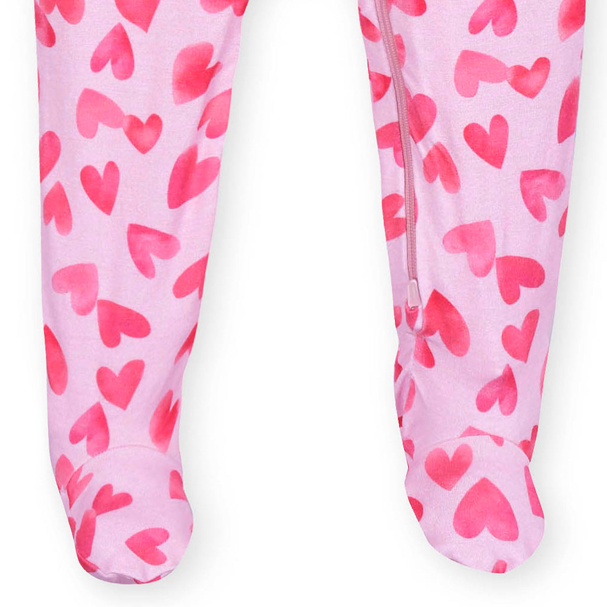 Baby & Toddler Girls Heartfelt Buttery Soft Viscose Made from Eucalyptus Snug Fit Footed Pajamas, close-up detail 2