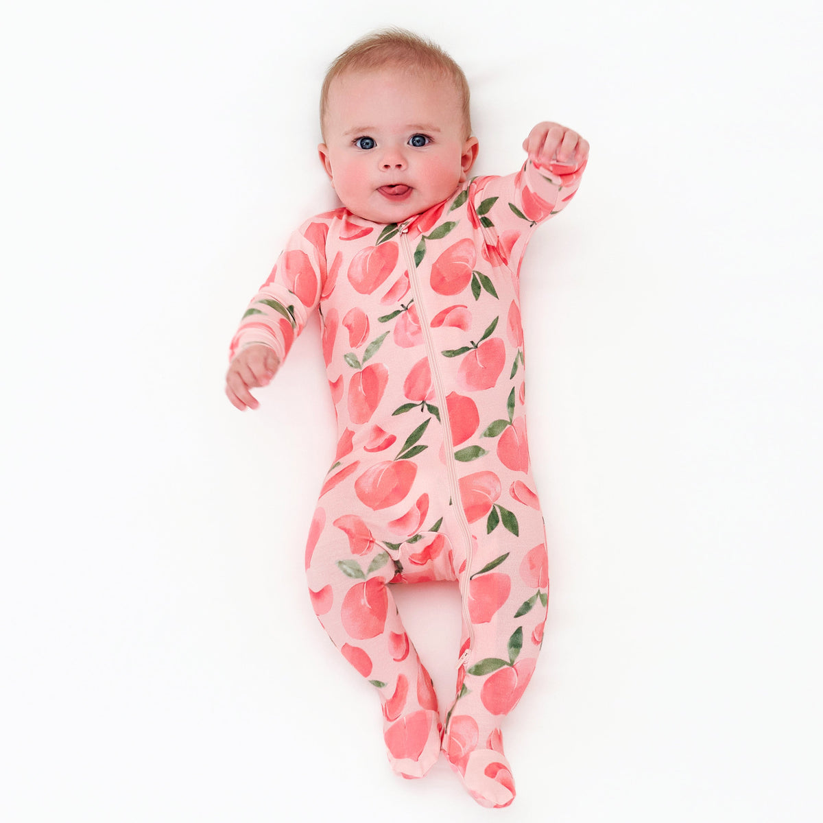 Baby & Toddler Girls Just Peachy Buttery Soft Viscose Made from Eucalyptus Snug Fit Footed Pajamas, view 4