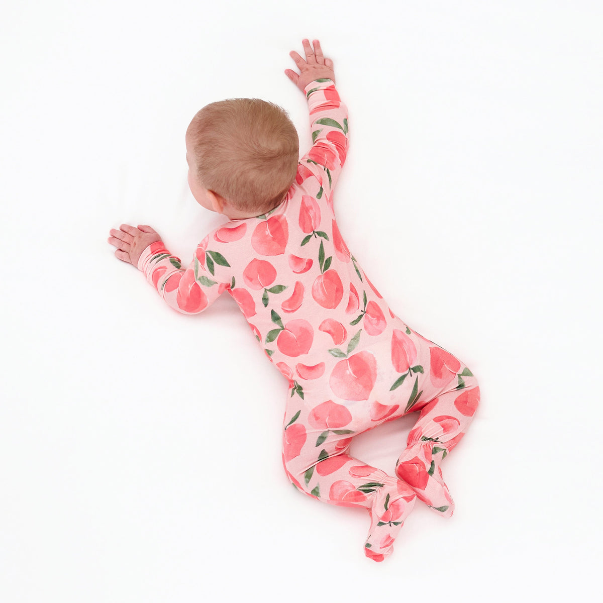 Baby & Toddler Girls Just Peachy Buttery Soft Viscose Made from Eucalyptus Snug Fit Footed Pajamas, view 5