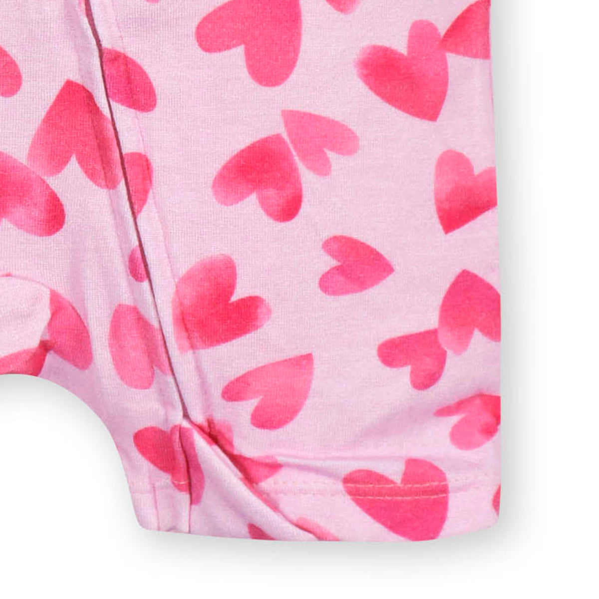 Baby Girls Heartfelt Buttery Soft Viscose Made from Eucalyptus Snug Fit Romper, close-up detail 2
