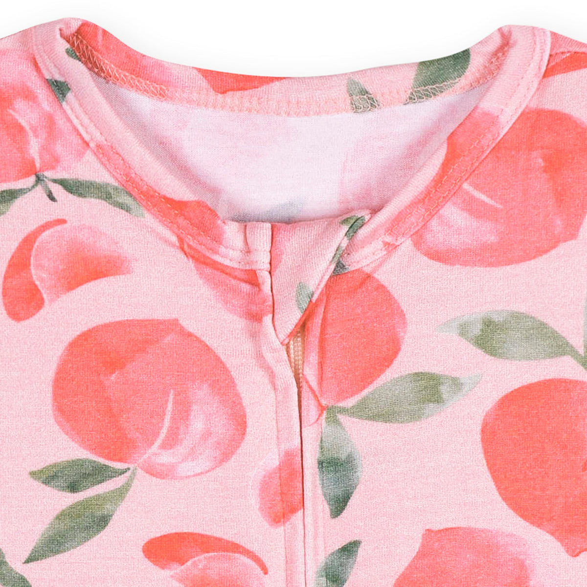 Baby Girls Just Peachy Buttery Soft Viscose Made from Eucalyptus Snug Fit Romper, close-up detail 1