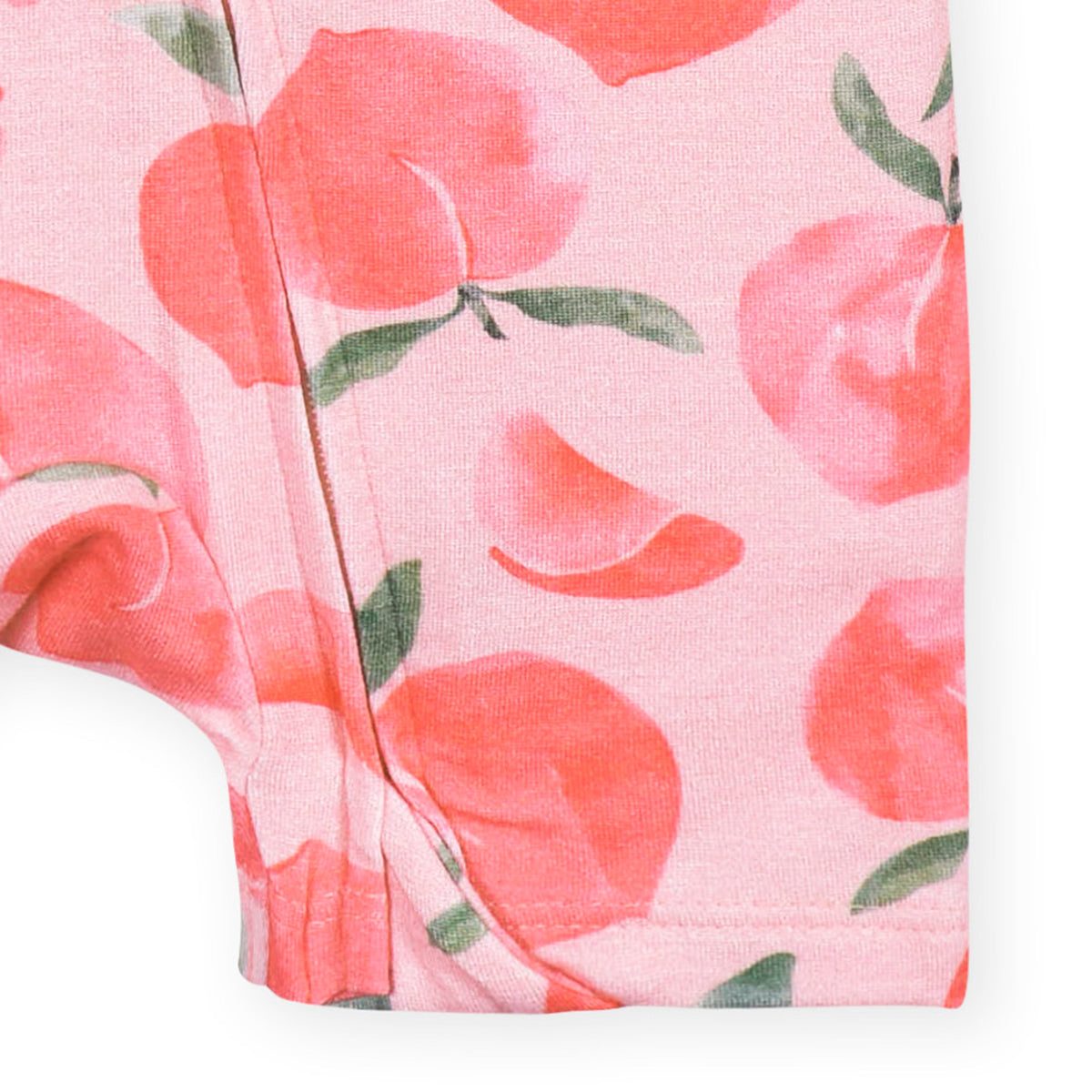 Baby Girls Just Peachy Buttery Soft Viscose Made from Eucalyptus Snug Fit Romper, close-up detail 2