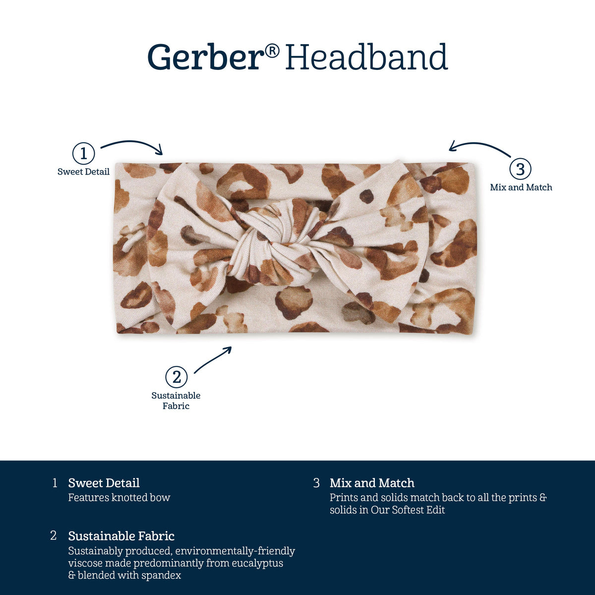 Girls Spotted Leopard Buttery Soft Viscose Made from Eucalyptus Headband-Gerber Childrenswear Wholesale