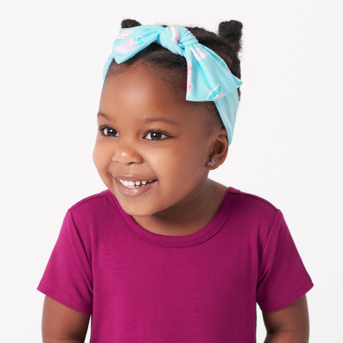 Girls Rainbow Sky Buttery Soft Viscose Made from Eucalyptus Headband, lifestyle photo 1