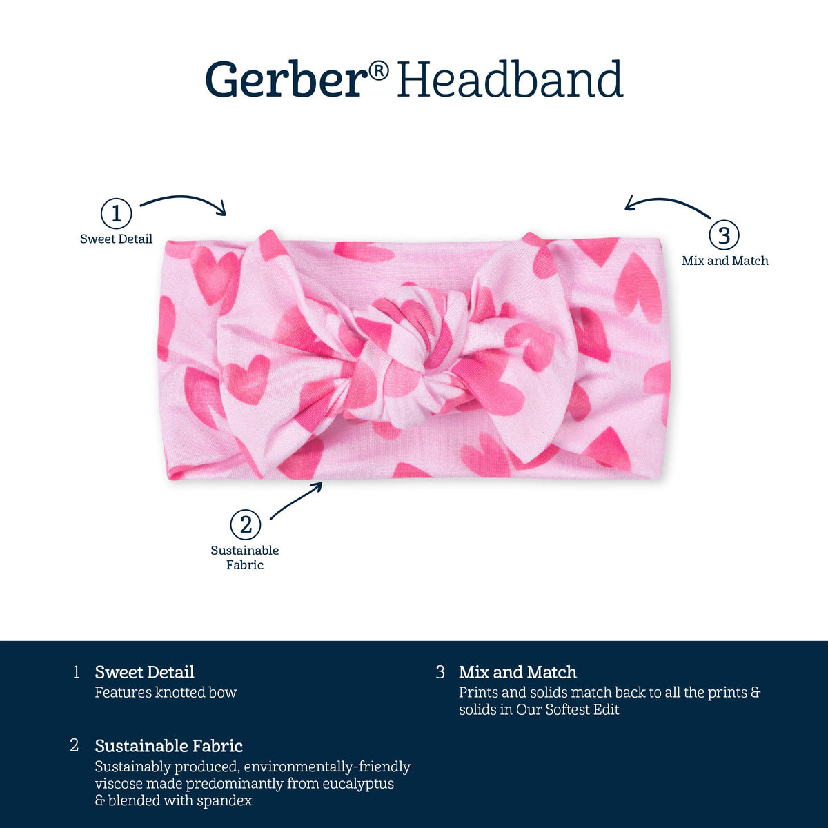 Girls Heartfelt Buttery Soft Viscose Made from Eucalyptus Headband-Gerber Childrenswear Wholesale