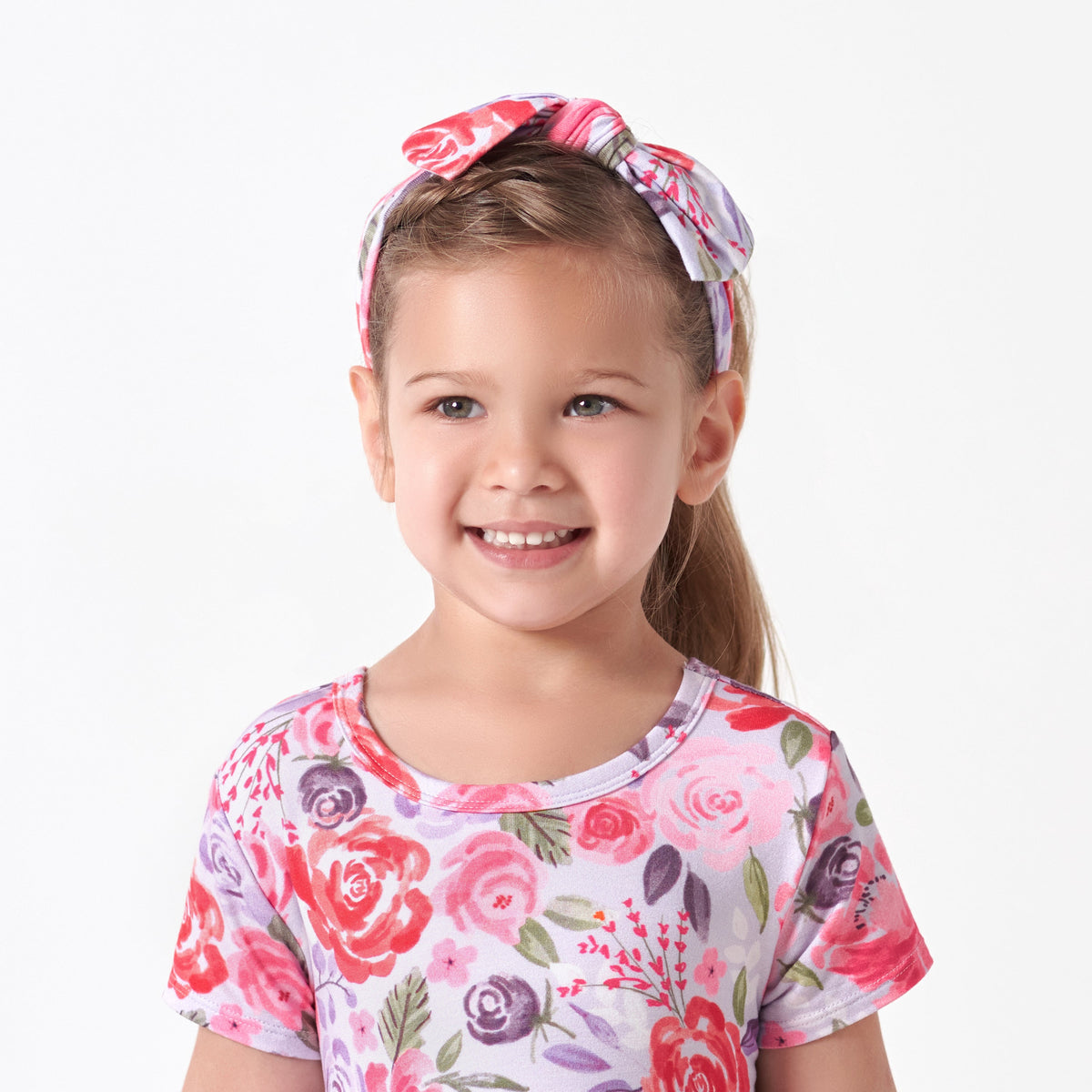 Girls Lilac Garden Buttery Soft Viscose Made from Eucalyptus Headband, lifestyle photo 1, view 1