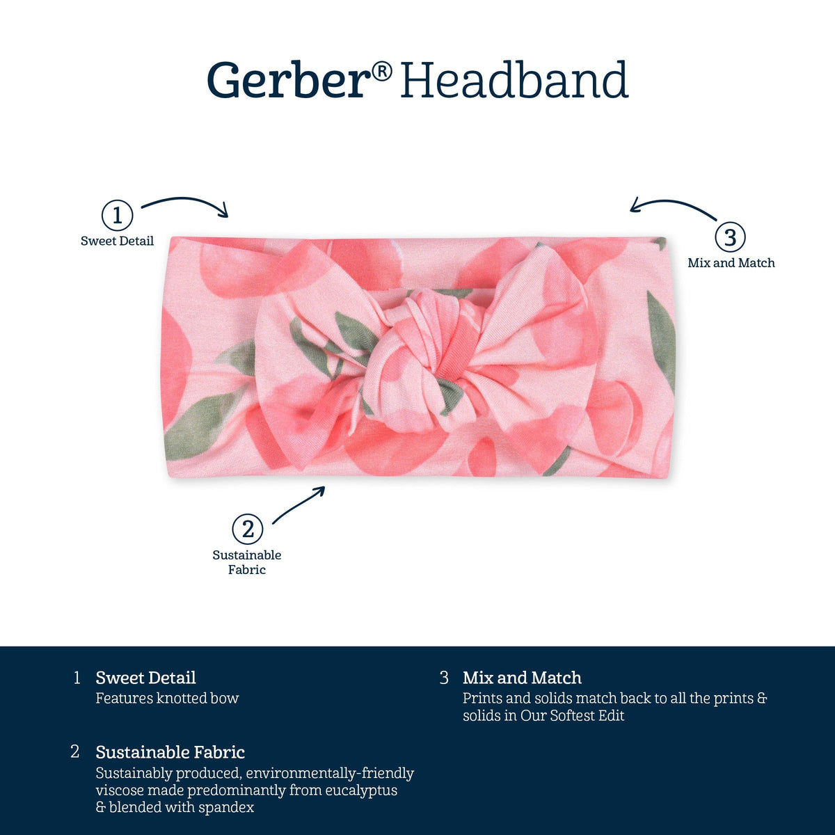 Girls Just Peachy Buttery Soft Viscose Made from Eucalyptus Headband-Gerber Childrenswear Wholesale
