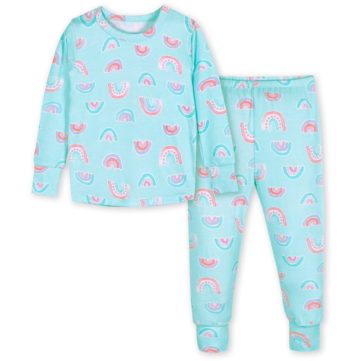 2-Piece Infant & Toddler Rainbow Sky Buttery Soft Viscose Made from Eucalyptus Snug Fit Pajamas, view 2