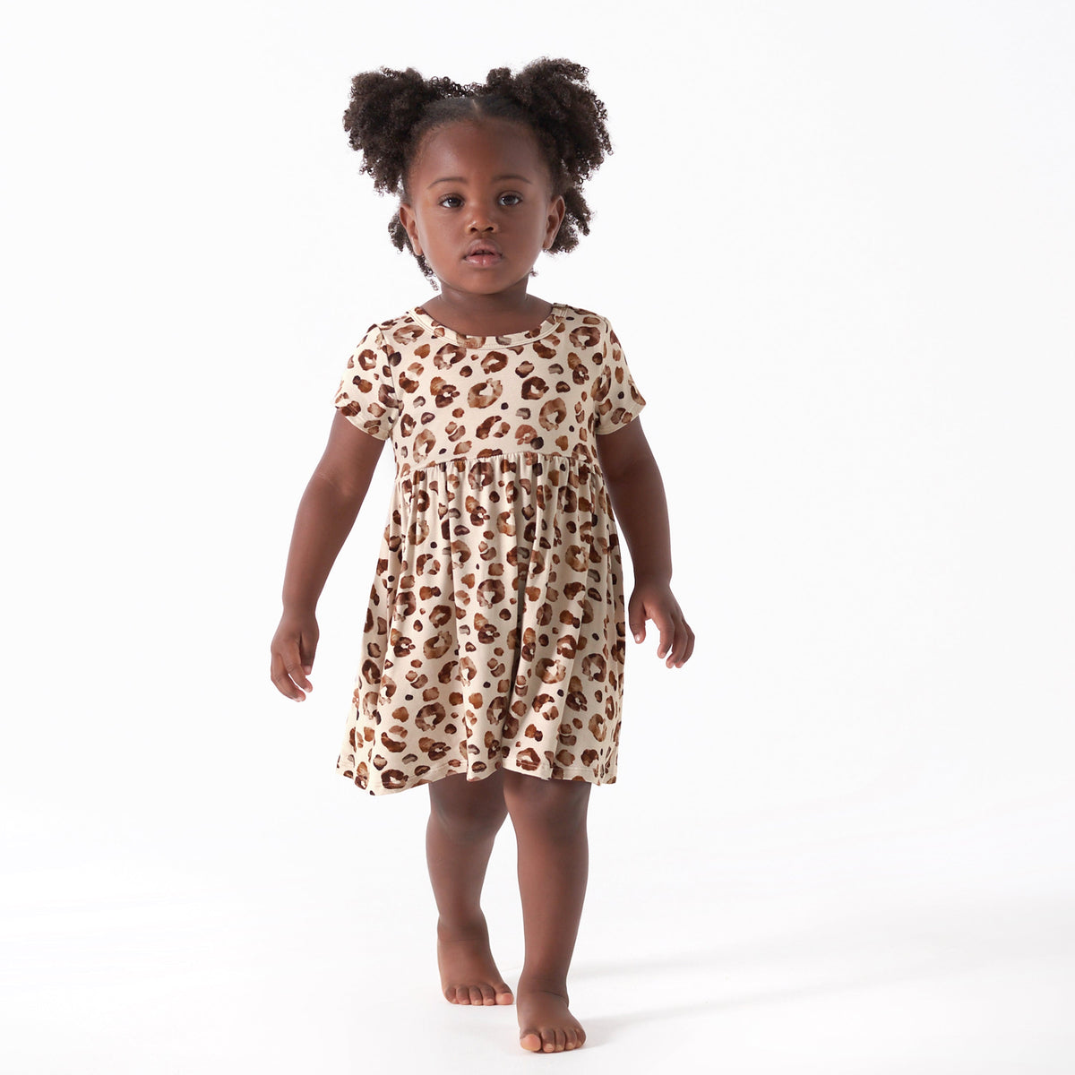 Infant & Toddler Girls Spotted Leopard Buttery Soft Viscose Made from Eucalyptus Twirl Dress, lifestyle photo 1