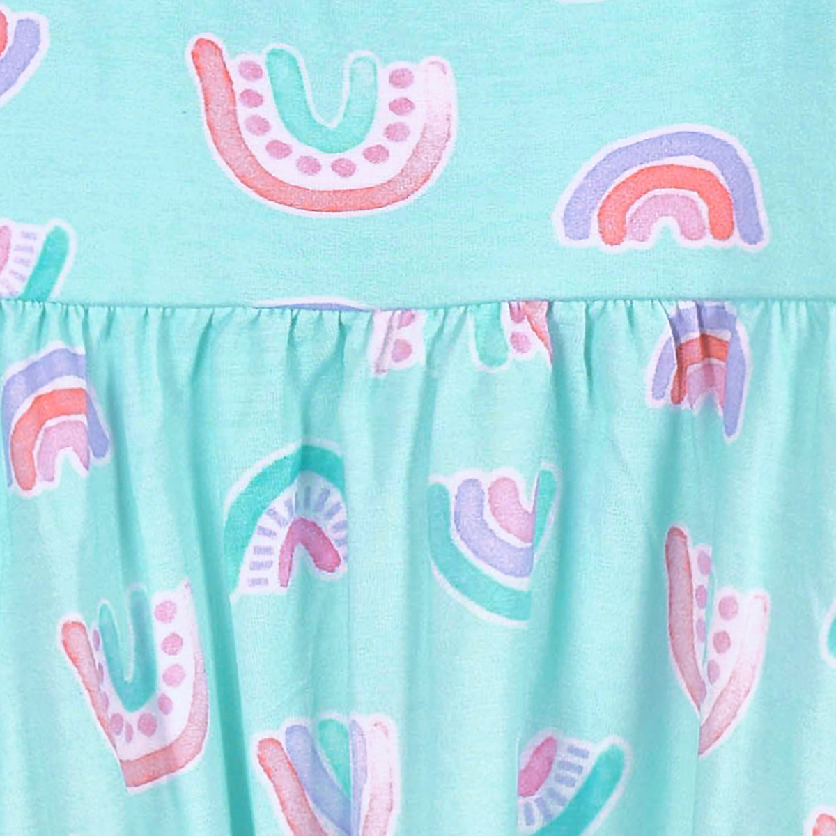 Infant & Toddler Girls Rainbow Sky Buttery Soft Viscose Made from Eucalyptus Twirl Dress, close-up detail 1