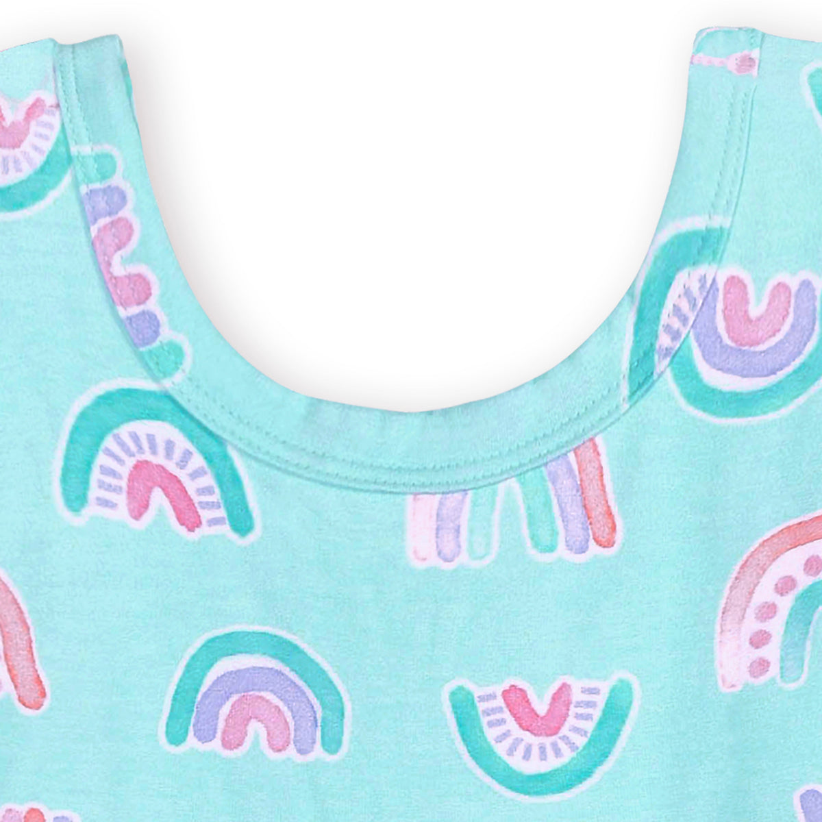 Infant & Toddler Girls Rainbow Sky Buttery Soft Viscose Made from Eucalyptus Twirl Dress, close-up detail 2