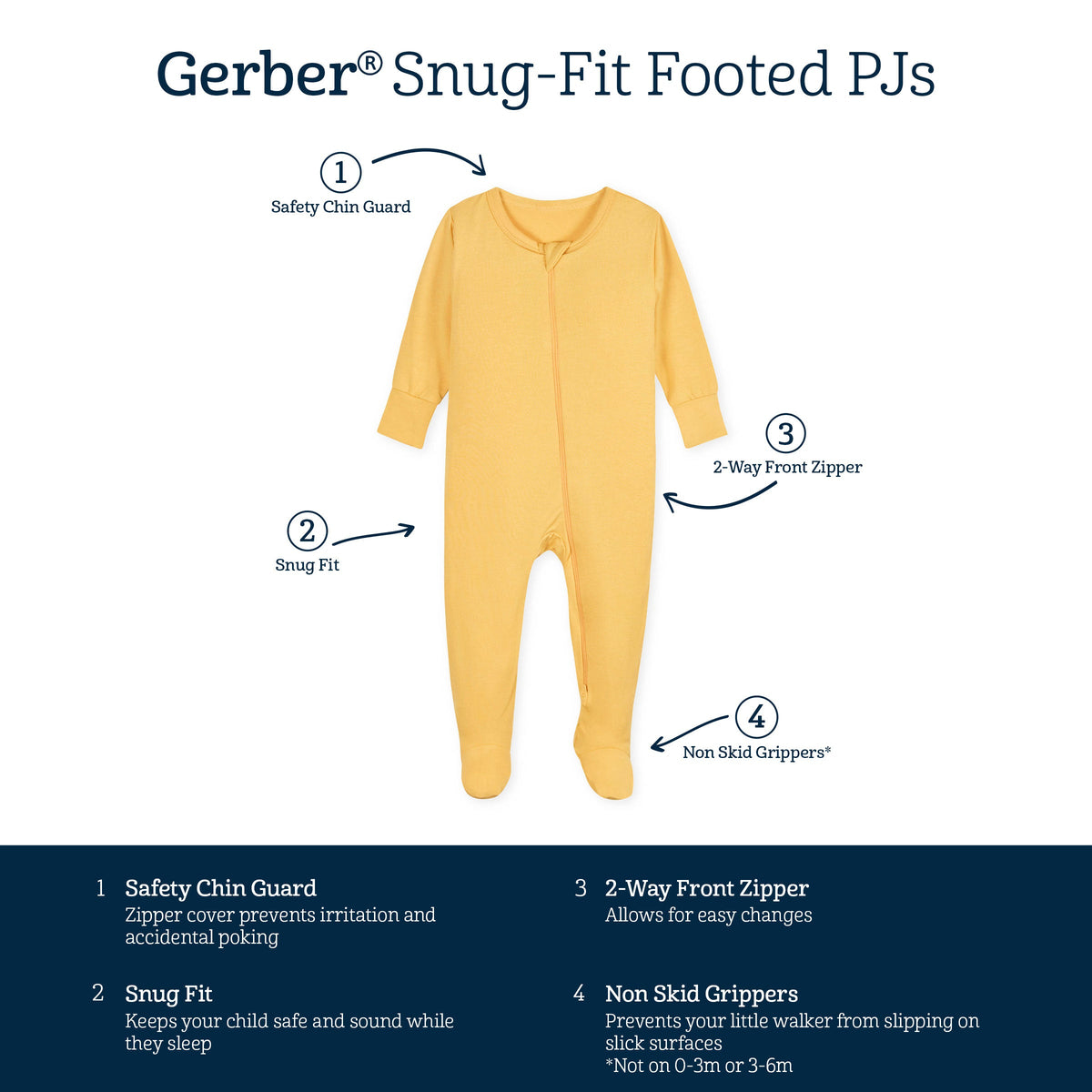Baby & Toddler Honey Buttery Soft Viscose Made from Eucalyptus Snug Fit Footed Pajamas-Gerber Childrenswear Wholesale