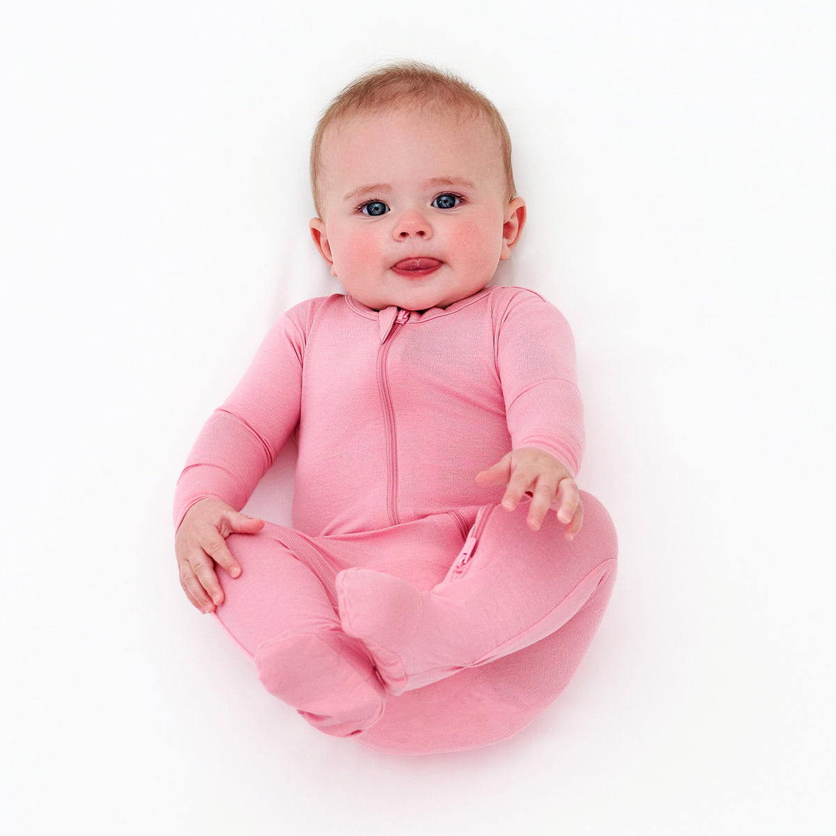 Baby & Toddler Pink Lemonade Buttery Soft Viscose Made from Eucalyptus Snug Fit Footed Pajamas, view 3