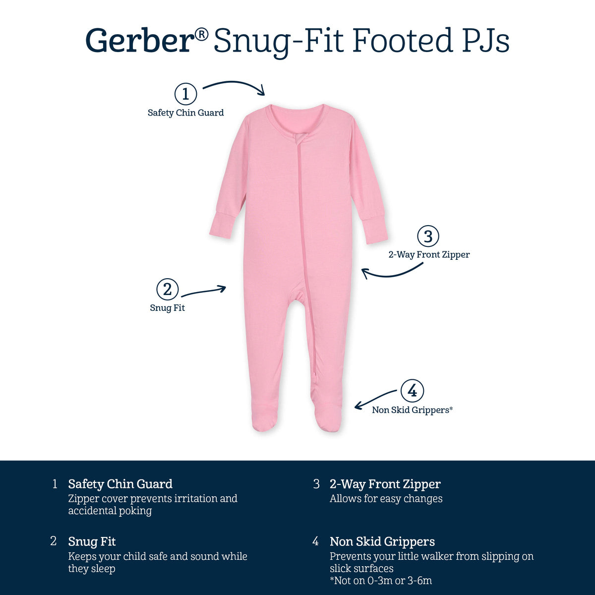 Baby & Toddler Pink Lemonade Buttery Soft Viscose Made from Eucalyptus Snug Fit Footed Pajamas-Gerber Childrenswear Wholesale