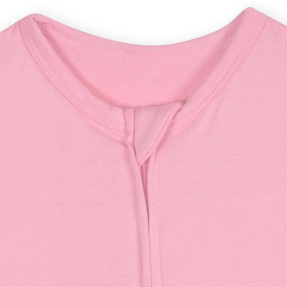 Baby Pink Lemonade Buttery Soft Viscose Made from Eucalyptus Snug Fit Romper, close-up detail 1