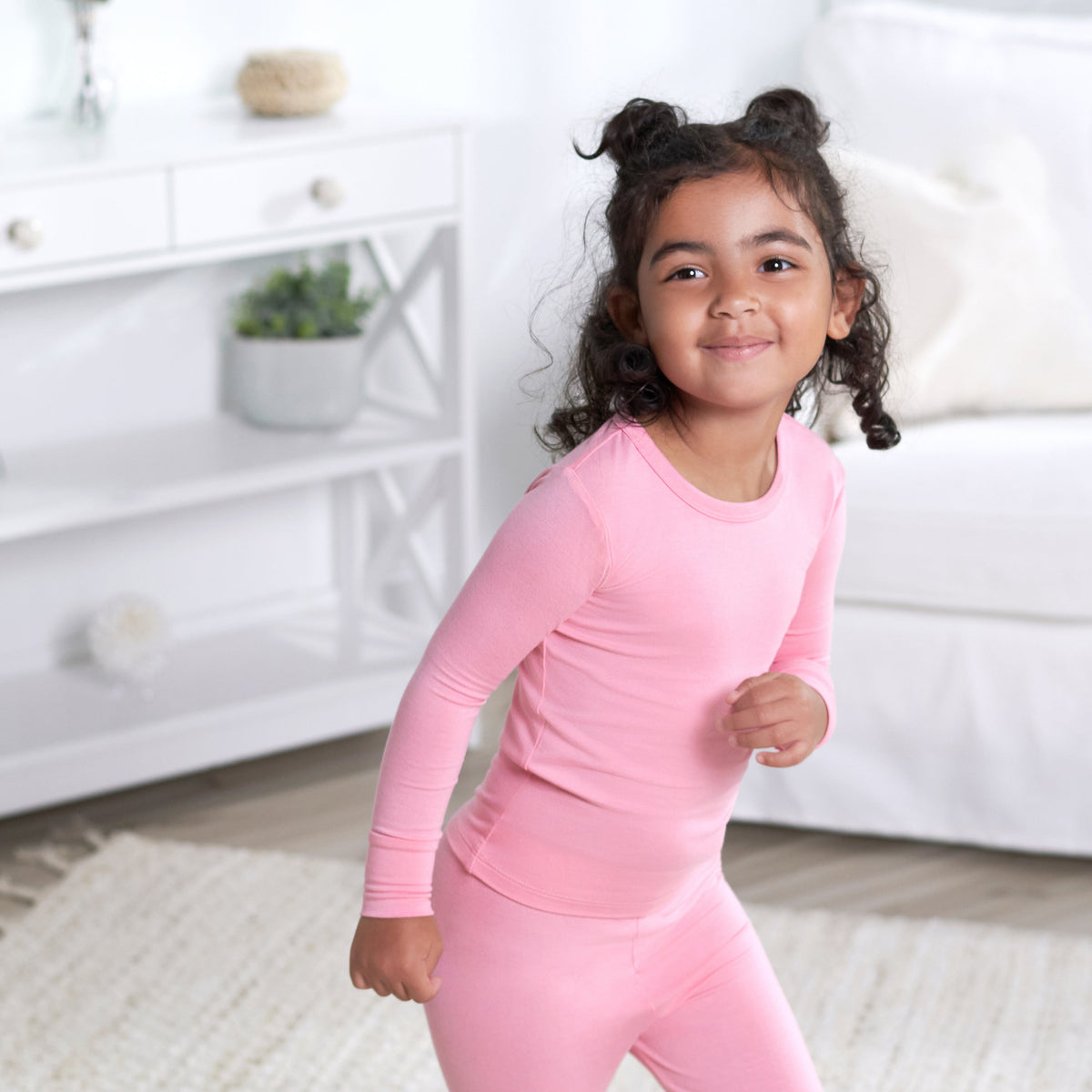 2-Piece Infant & Toddler Pink Lemonade Buttery Soft Viscose Made from Eucalyptus Snug Fit Pajamas, lifestyle photo 5