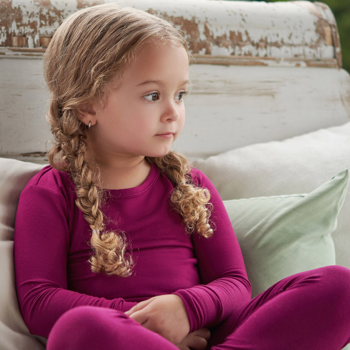 2-Piece Infant & Toddler Raspberry Buttery Soft Viscose Made from Eucalyptus Snug Fit Pajamas, lifestyle photo 4