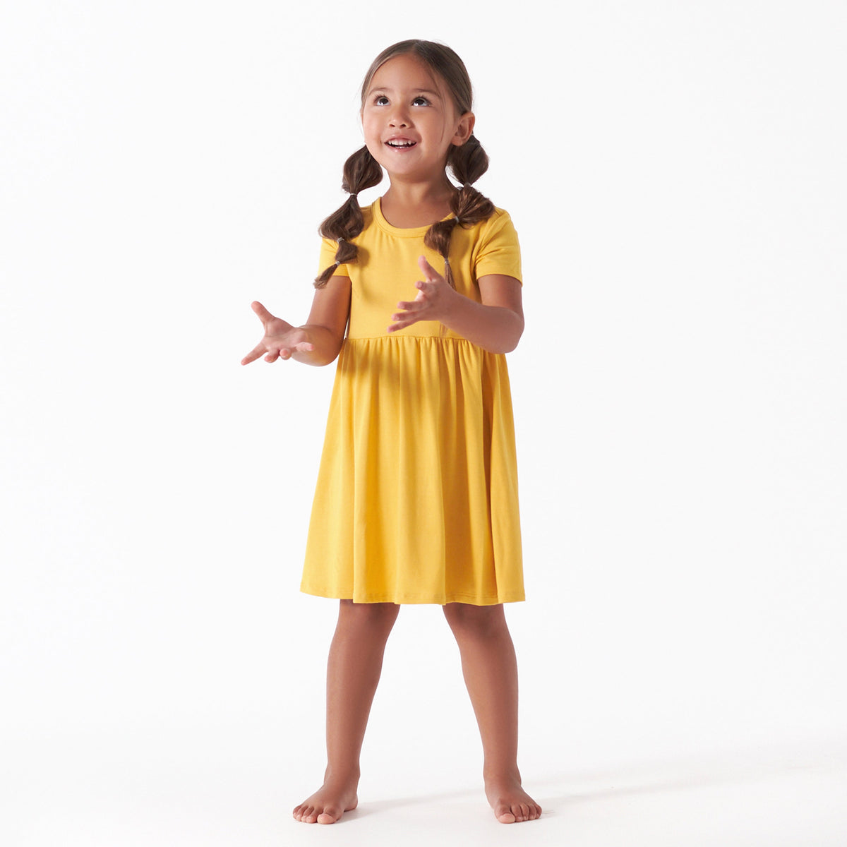 Infant & Toddler Girls Honey Buttery Soft Viscose Made from Eucalyptus Twirl Dress, lifestyle photo 1
