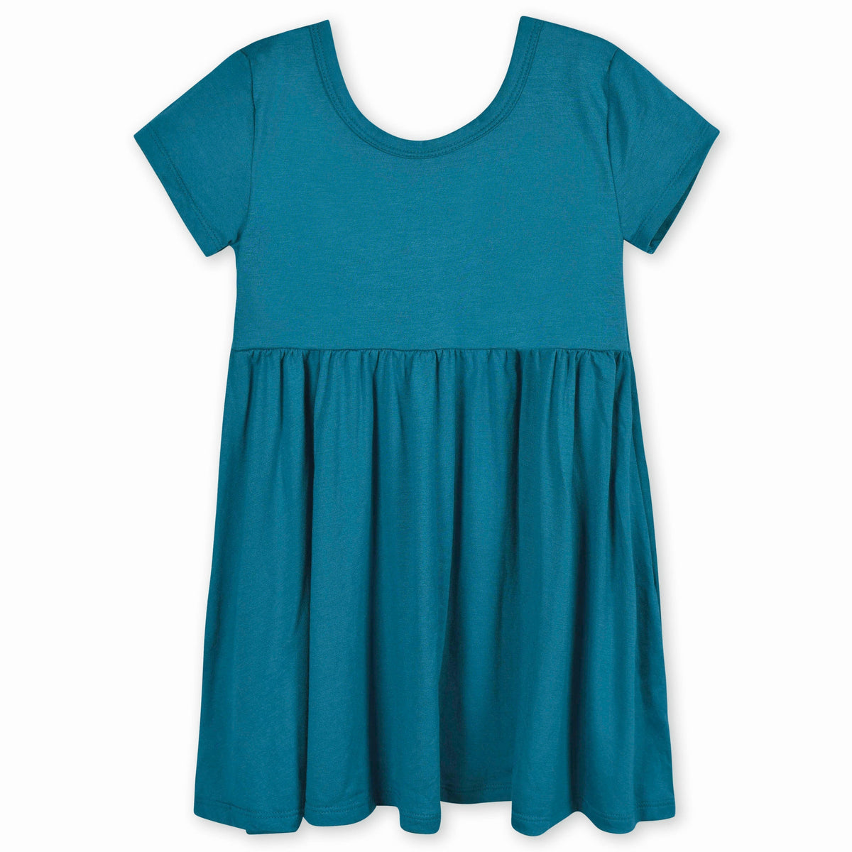 Infant & Toddler Girls Ocean Teal Buttery Soft Viscose Made from Eucalyptus Twirl Dress, view 2