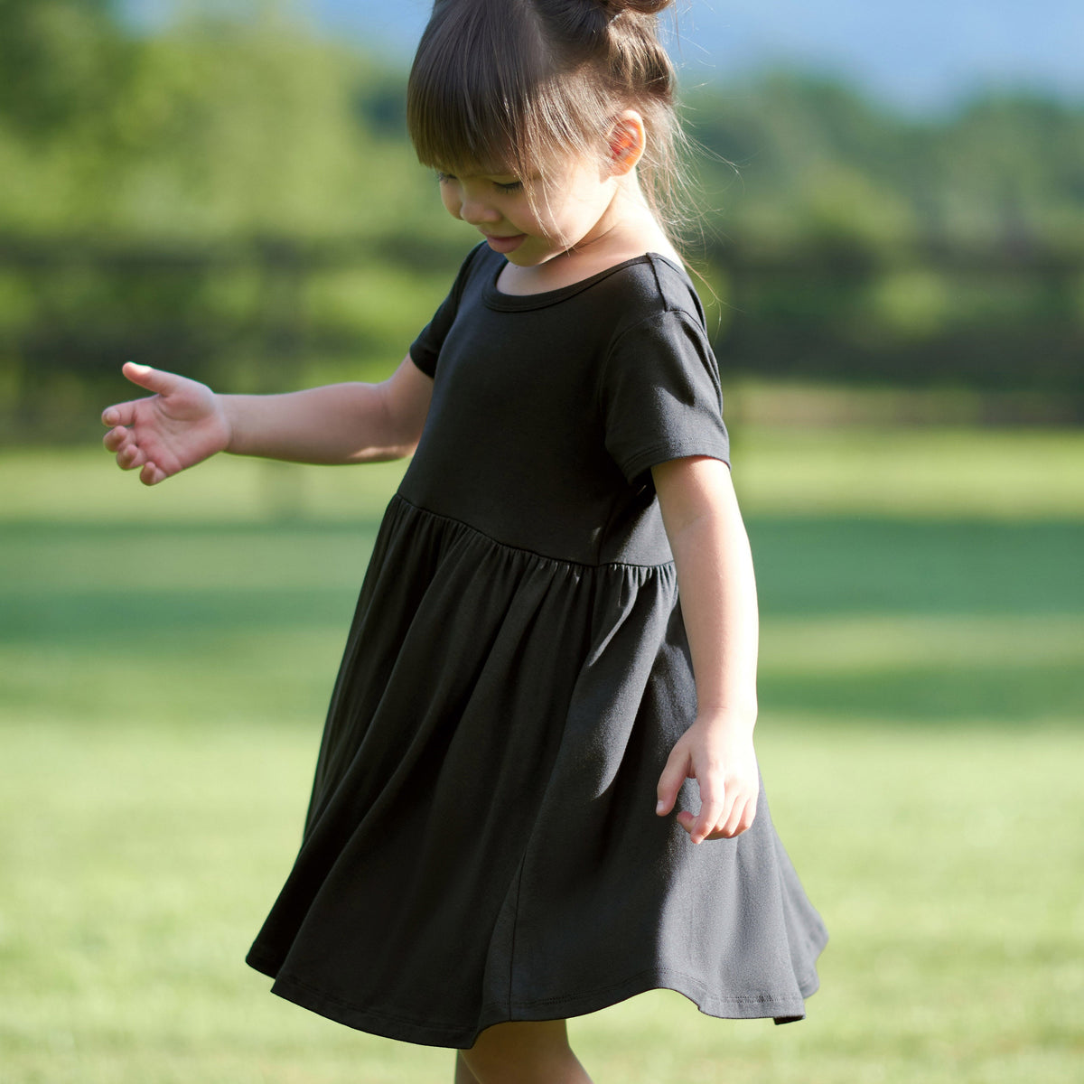 Infant & Toddler Girls Shadow Buttery Soft Viscose Made from Eucalyptus Twirl Dress, lifestyle photo 5