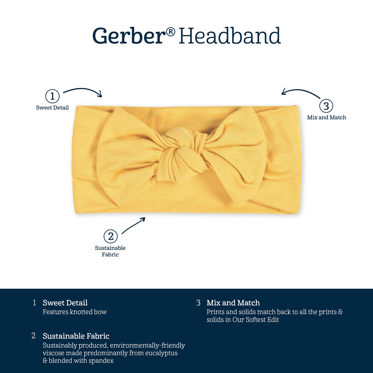 Girls Honey Buttery Soft Viscose Made from Eucalyptus Headband-Gerber Childrenswear Wholesale