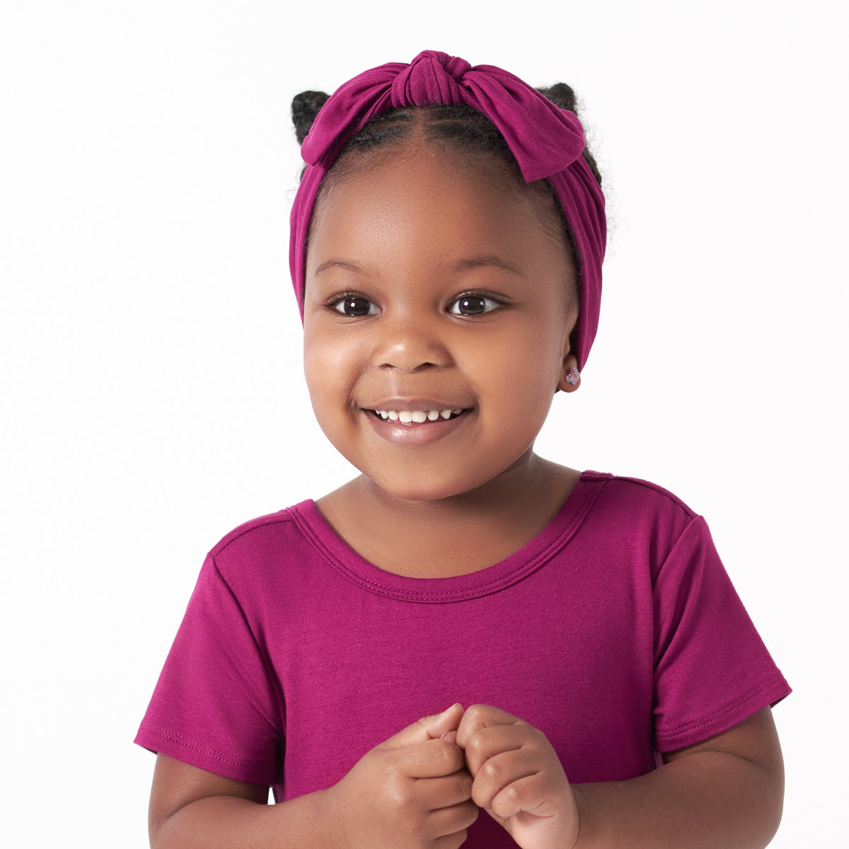 Girls Raspberry Buttery Soft Viscose Made from Eucalyptus Headband, lifestyle photo 1