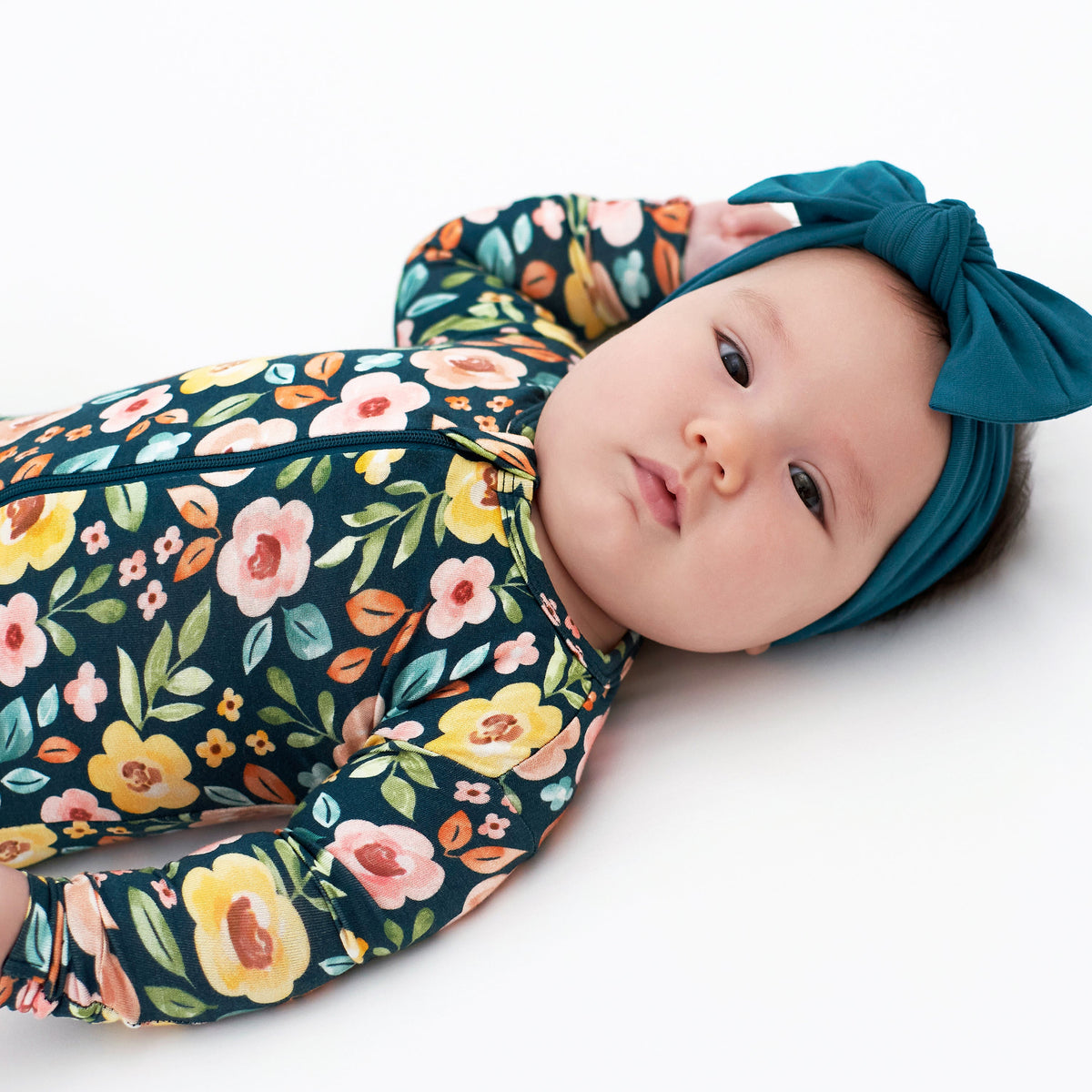 Girls Ocean Teal Buttery Soft Viscose Made from Eucalyptus Headband, view 3
