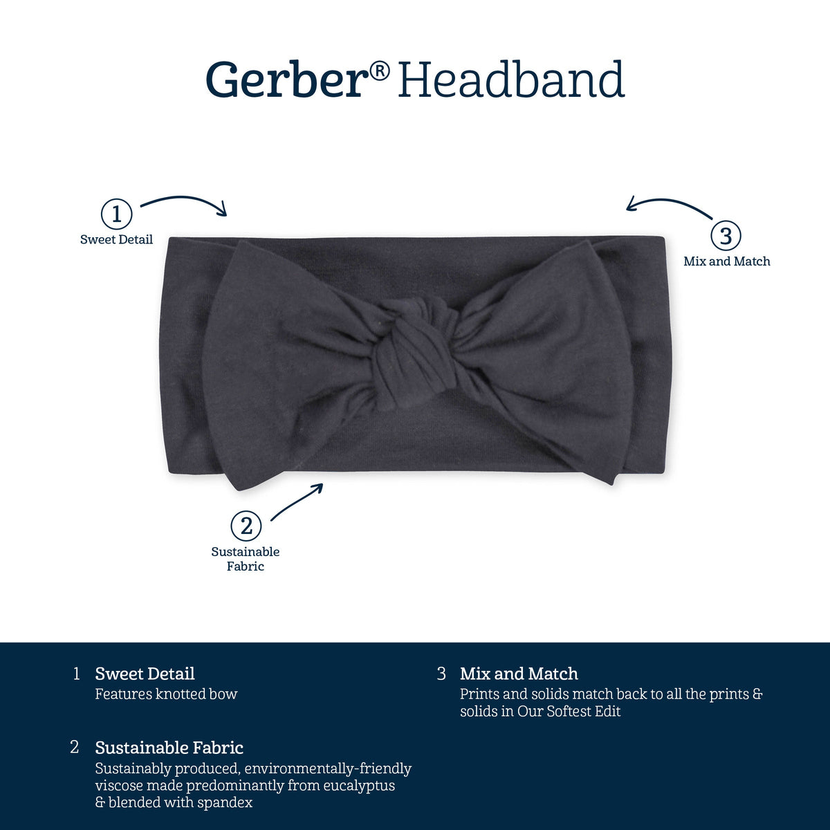 Girls Shadow Buttery Soft Viscose Made from Eucalyptus Headband-Gerber Childrenswear Wholesale