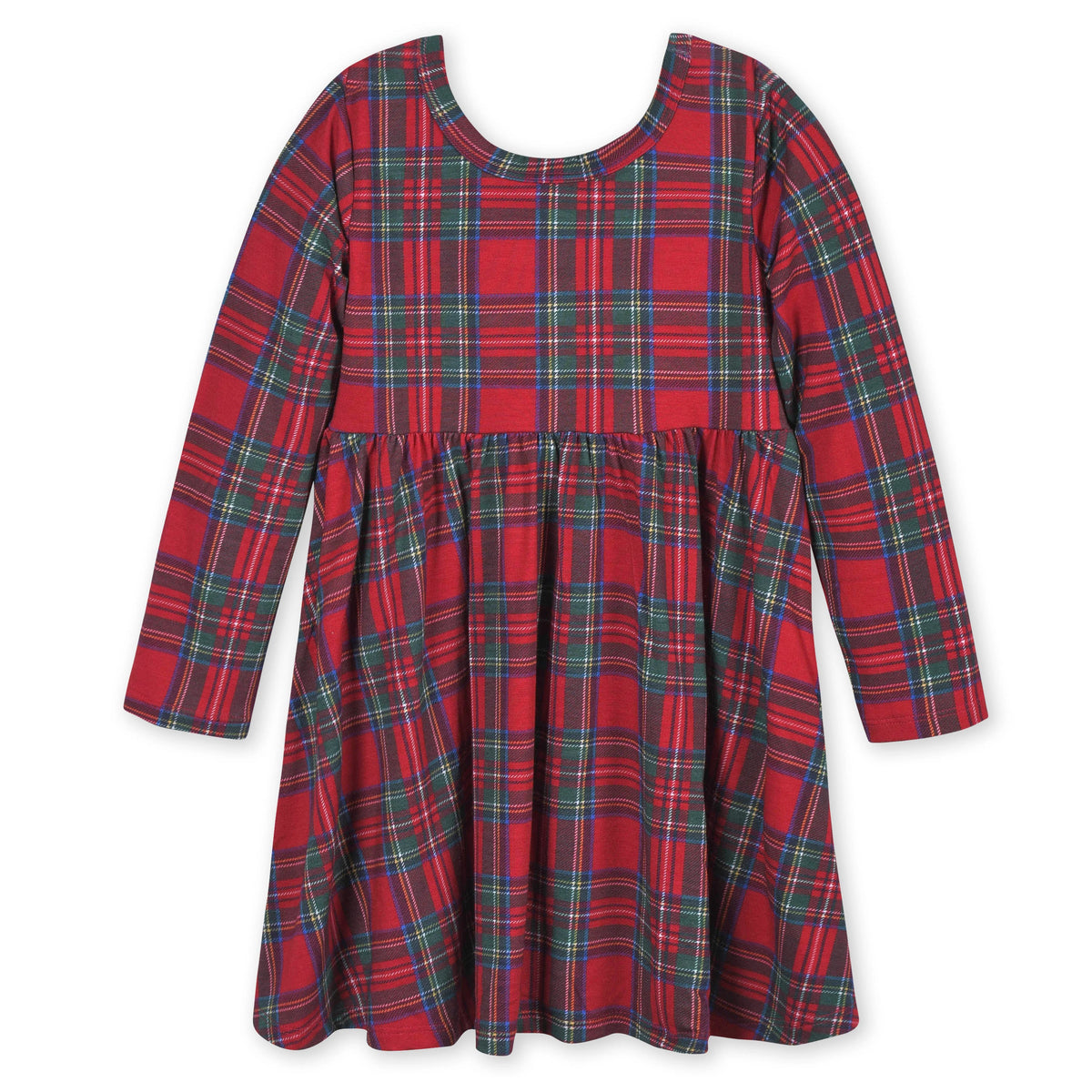 Infant & Toddler Girls Plaid About You Buttery Soft Viscose Made from Eucalyptus Holiday Twirl Dress, view 2