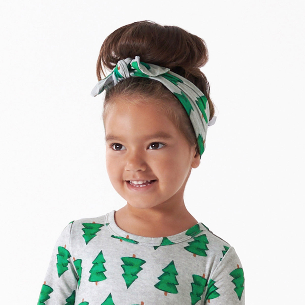 Girls Spruce Buttery Soft Viscose Made from Eucalyptus Holiday Headband, lifestyle photo 1