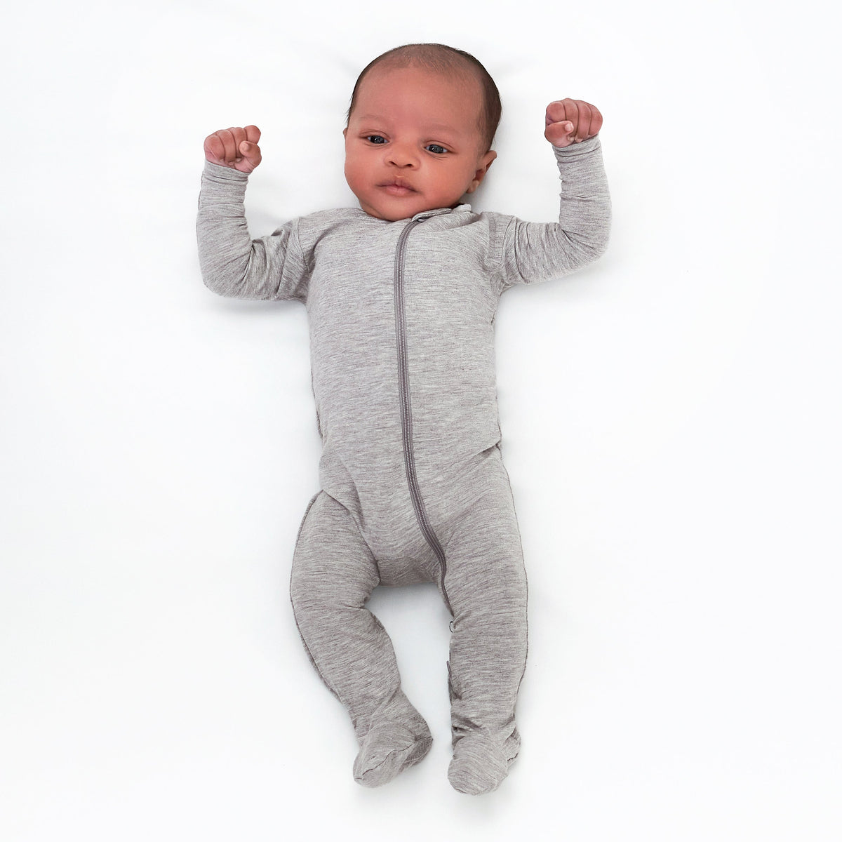 Baby & Toddler Glacier Gray Buttery Soft Viscose Made from Eucalyptus Snug Fit Footed Pajamas, view 3